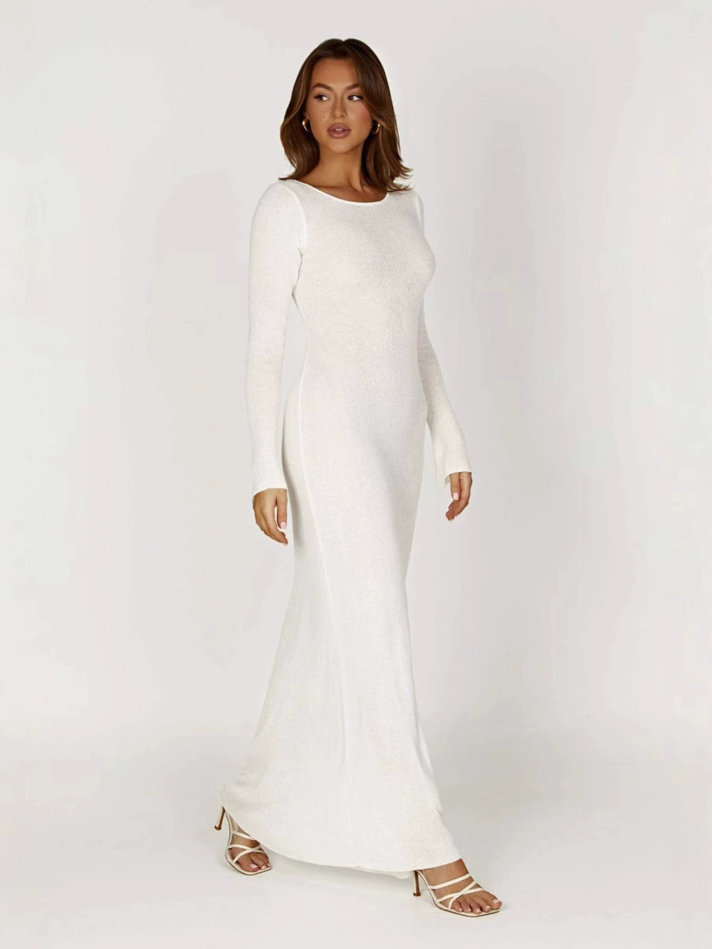 Zara Round Neck Long Sleeve Slim Fit Bodycon Dress